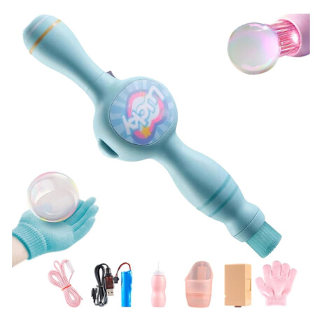 Máquina de burbujas infantil con accesorios recargable Celeste