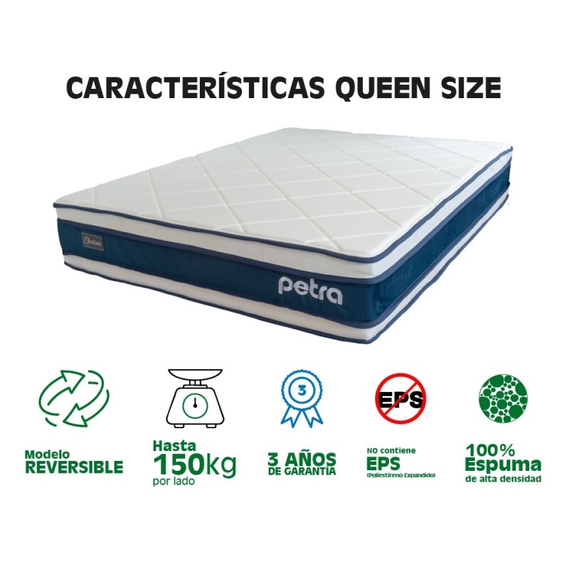 Colchón Espuma Petra Queen 30cm 150kg Reversible Colchón Espuma Petra Queen 30cm 150kg Reversible