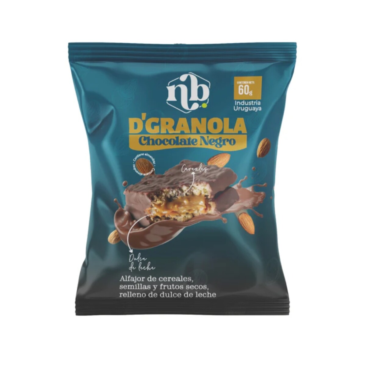 Natural Bars Alfajor De Granola Chocolate Negro 