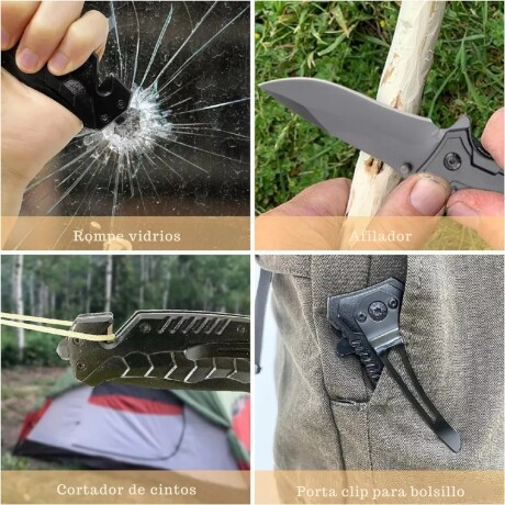 Cuchillo táctico multifunción con rompevidrios Cuchillo táctico multifunción con rompevidrios