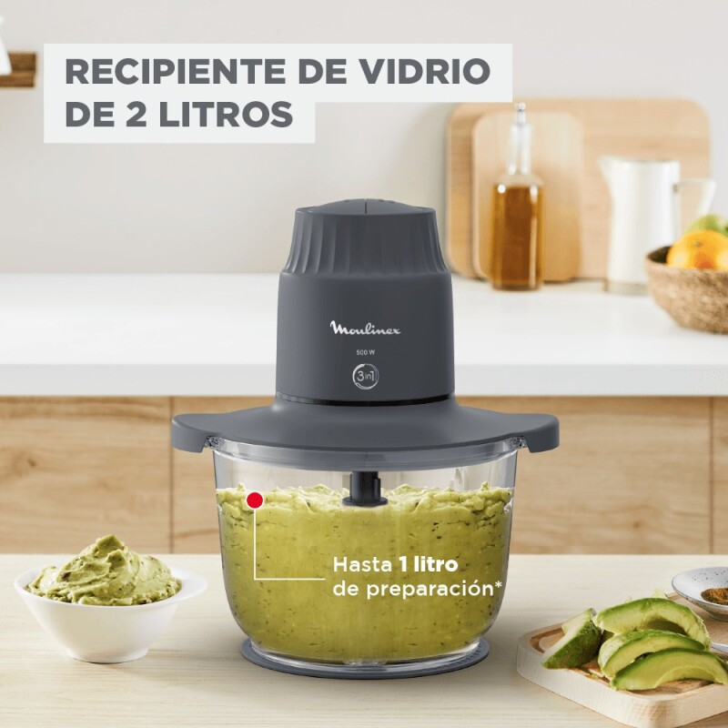 Picadora XXL Bowl Vidrio termoresistente 3 en 1 Moulinex Picadora XXL Bowl Vidrio termoresistente 3 en 1 Moulinex