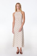 Vestido Peoni Rayas Beige