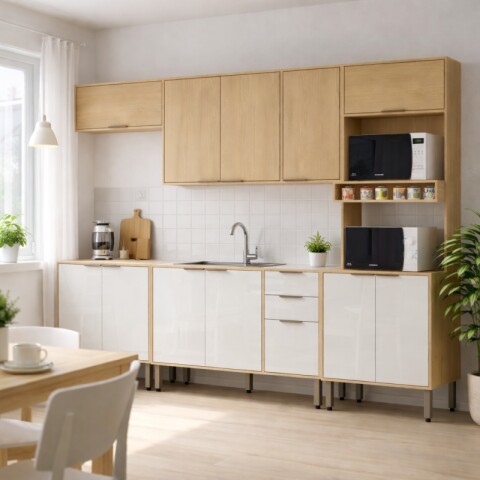 Kit de Cocina Modular Gloria 5 Piezas Mdp 15mm Bajo Mesadas, Aeréos y Torre Kit de Cocina Modular Gloria 5 Piezas Mdp 15mm Bajo Mesadas, Aeréos y Torre