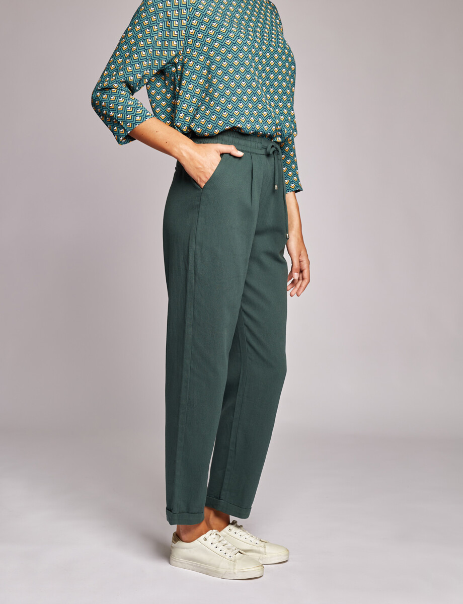 Pantalon pijamero verde oscuro