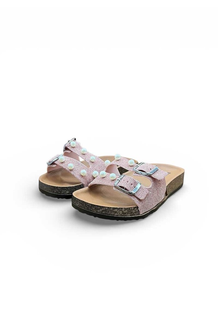 SANDALIA KIDS BIRKY CON PERLAS BIG BUG BI253 Rosa