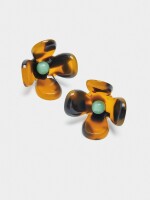 Pendientes De Flor Efecto Carey multicolor