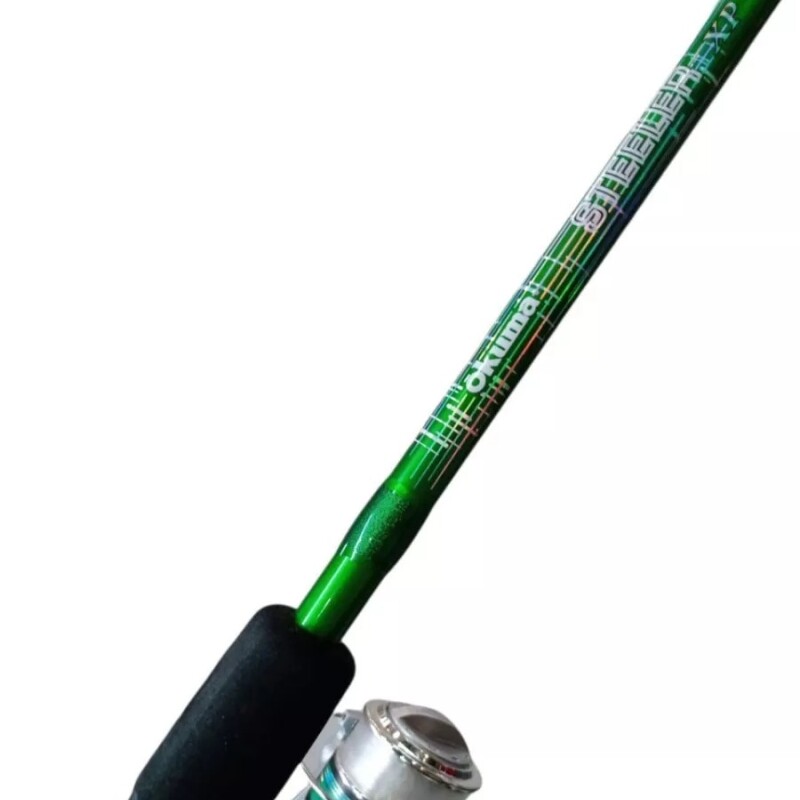 Caña Okuma Steeler Combo Caña + Reel + Tanza 1,65 Mts Verde