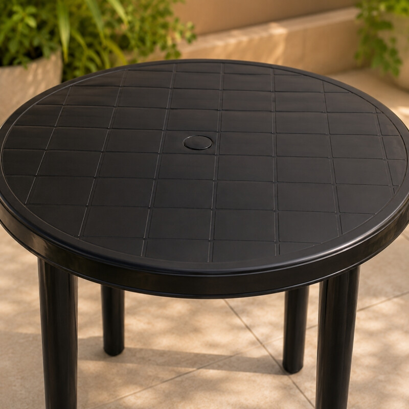 Mesa redonda con patas desmontables 95 cm NEGRO