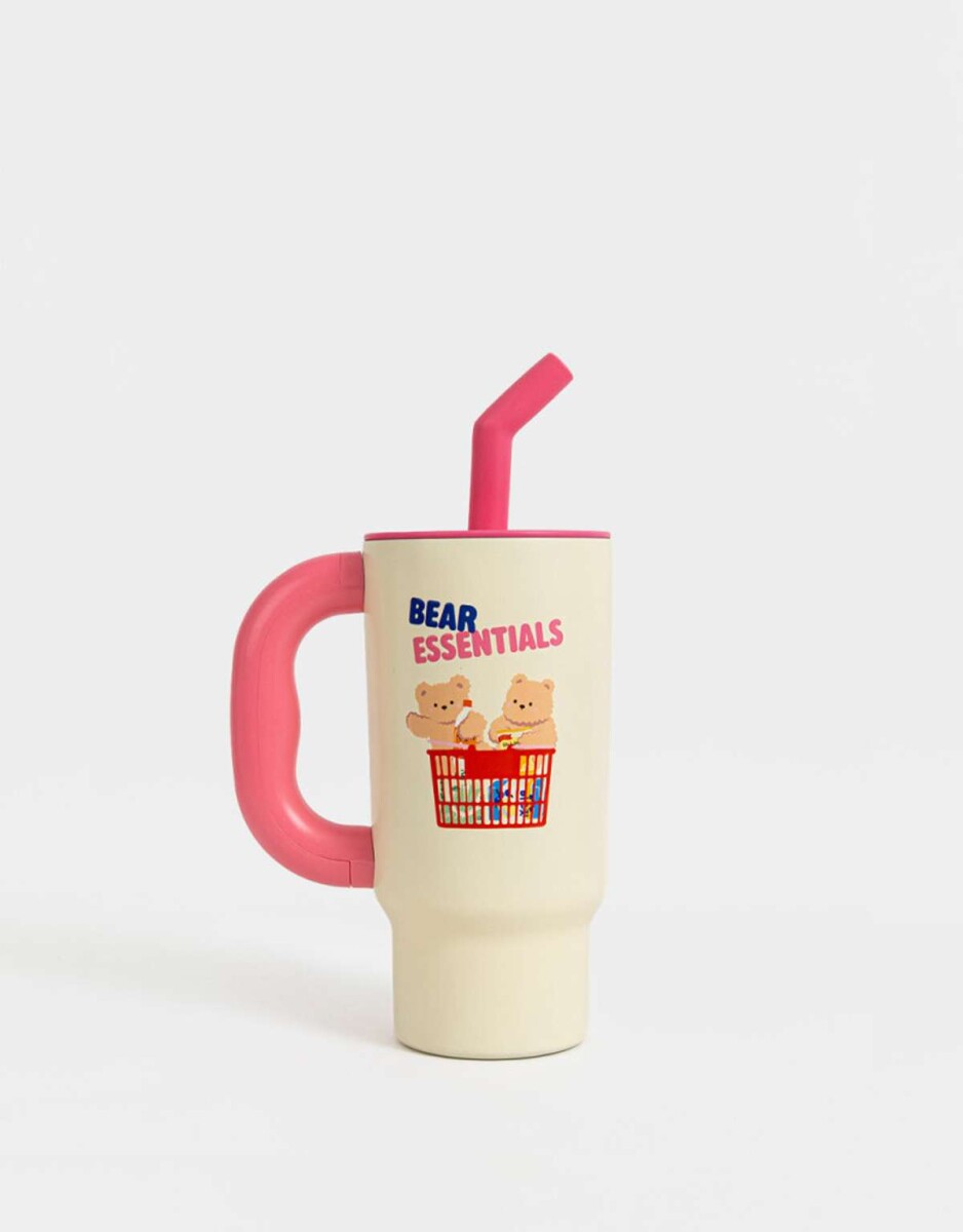 Vaso Térmico De Acero Inoxidable De 700 Ml - Blanco Crudo 
