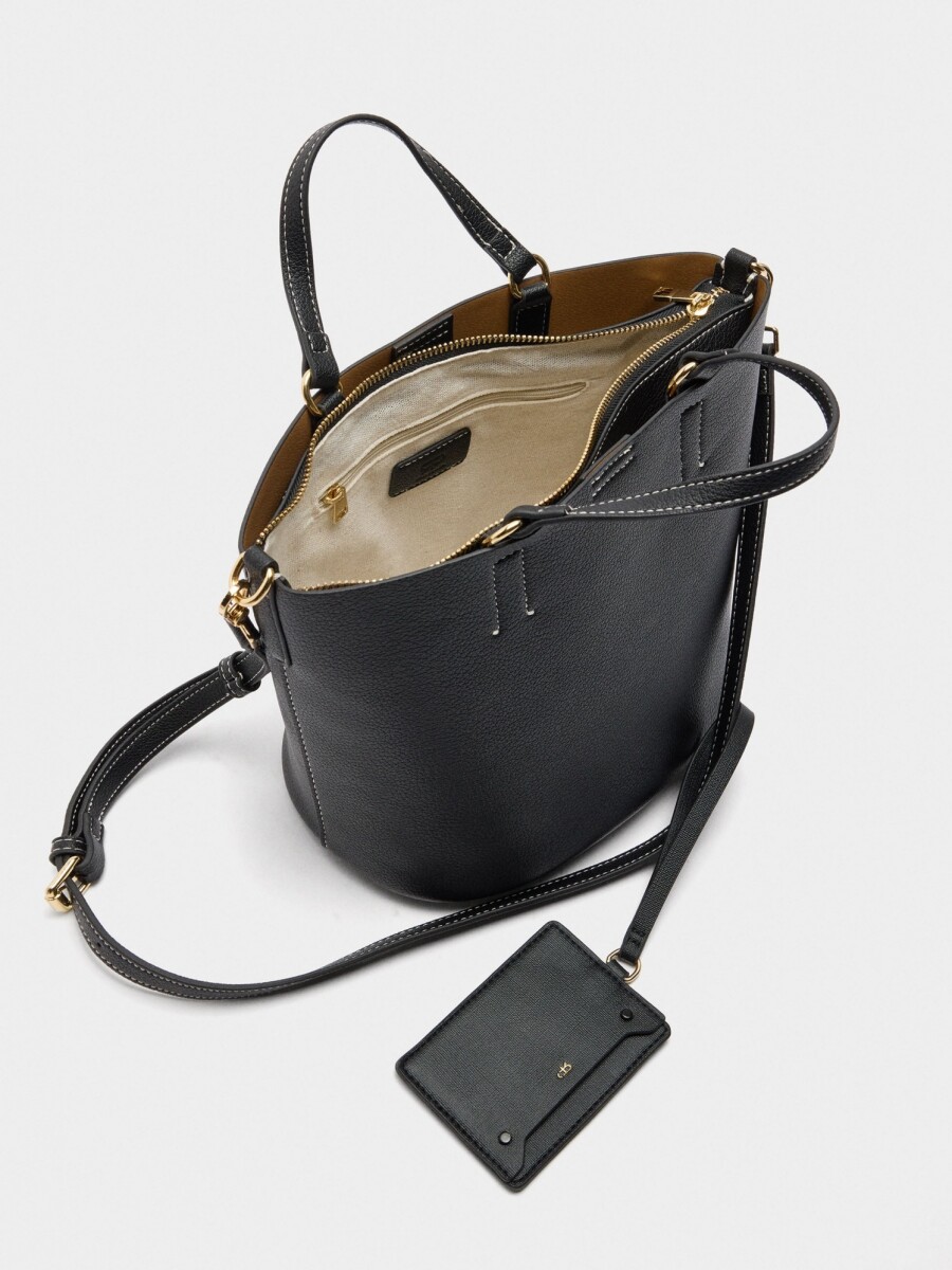 Bolso Tote Con Colgante negro