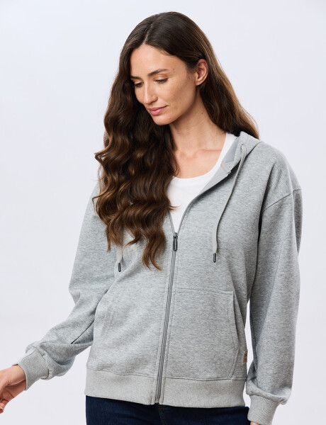 CAMPERA DE ALGODÓN CON CAPUCHA Gris Claro