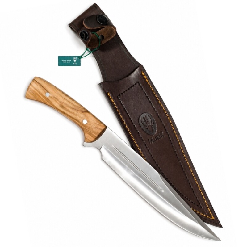 Cuchillo Muela Jabalí 21 Ol Funda De Cuero Cuchillo Muela Jabalí 21 Ol Funda De Cuero