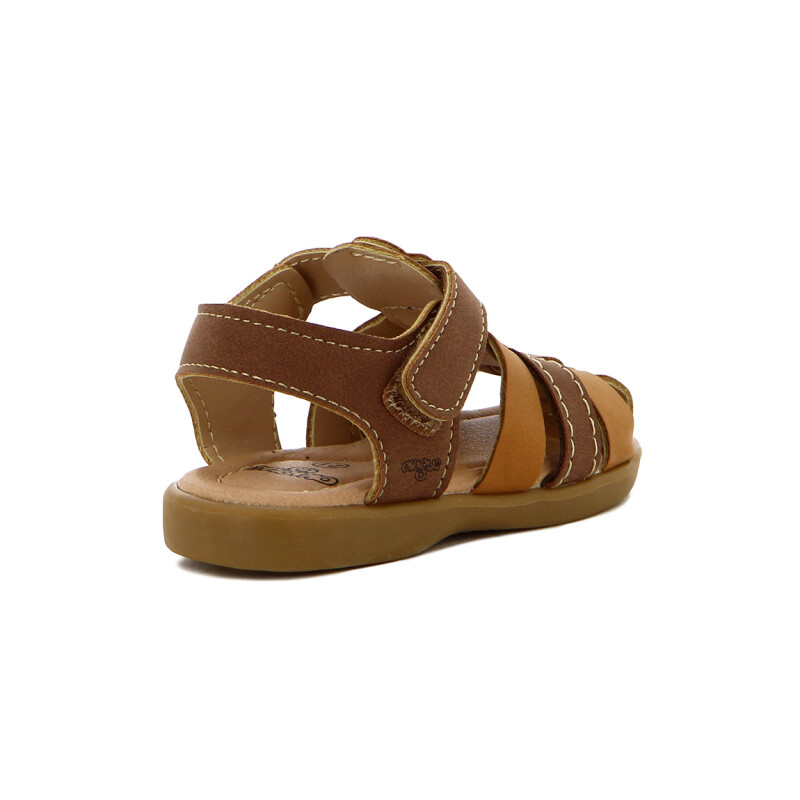 Angus Sandalia Niño Franciscana C/ Pulsera Y Velcro Camel-marron