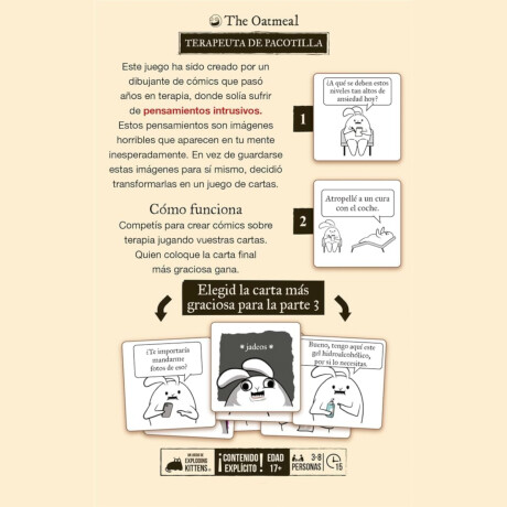 Juego de Mesa Exploding Kittens Terapeuta de Pacotillas +17 001
