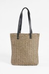 Canasto de playa pattern bicolor con estuche negro