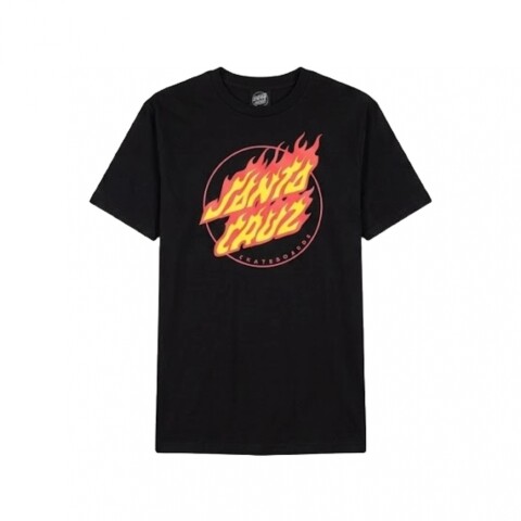 Remera Santa Cruz Flaming Dot Front Black