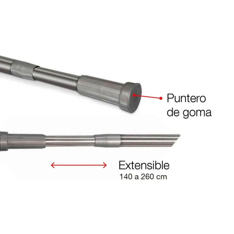 Barrote extensible para cortina 140 a 260 cm BLANCO