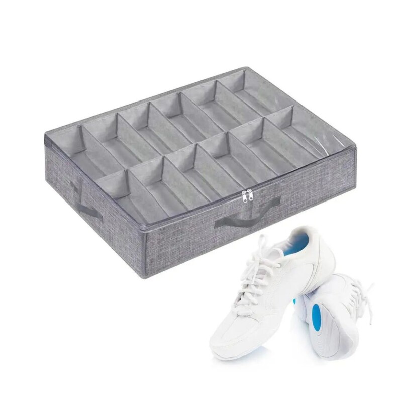 Organizador De Zapatos Bajo Cama 12 Compartimientos Plegable Organizador De Zapatos Bajo Cama 12 Compartimientos Plegable