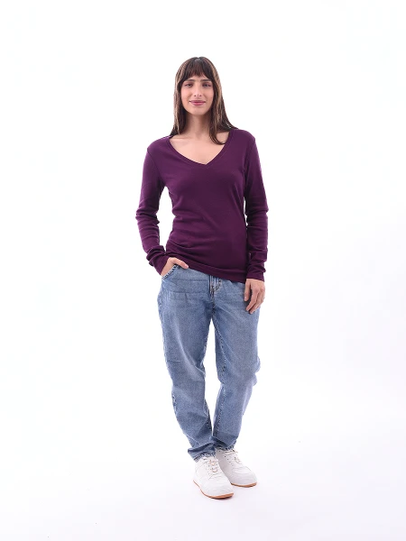 REMERA BASICA PETRA RIBB VIOLETA