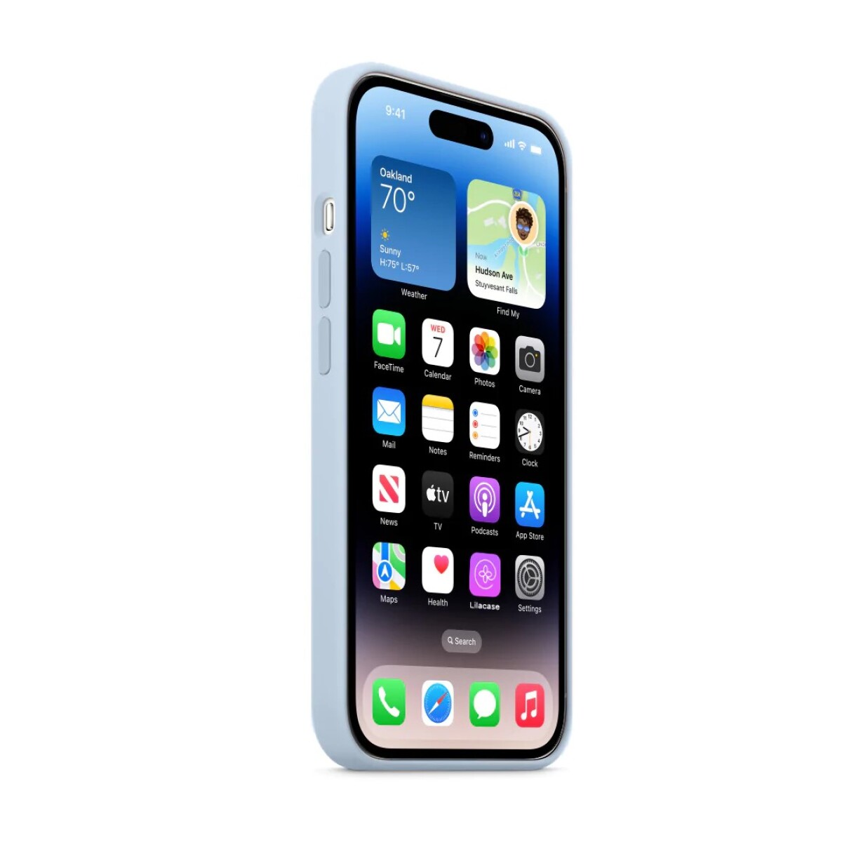 FUNDA CASE DE SILICONA PARA IPHONE 14 PRO MAX Celeste pastel