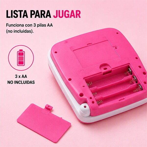 Mini Laptop Educativa Bilingüe con 52 Teclas Rosa 1
