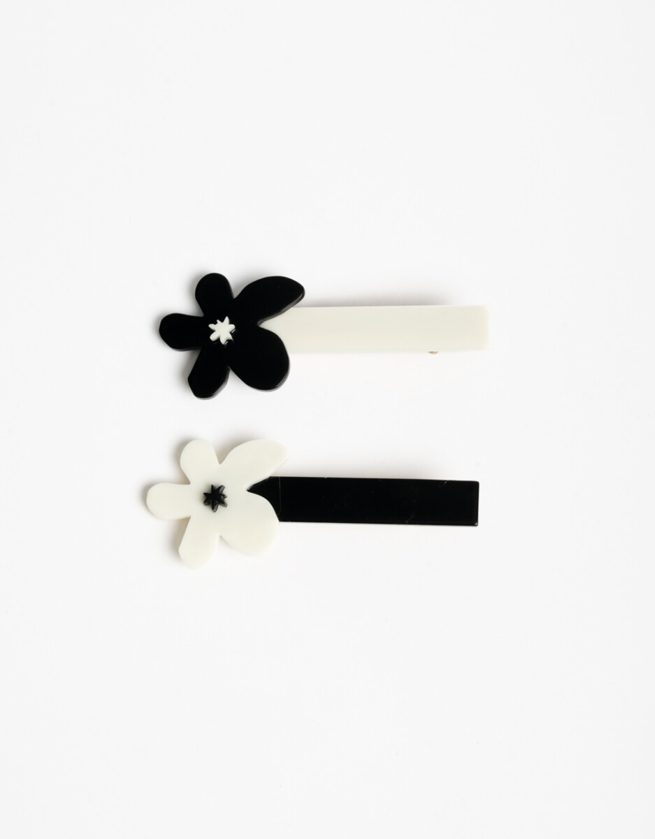 Horquillas con Accesorios Flores - Combinacion Bicolor 