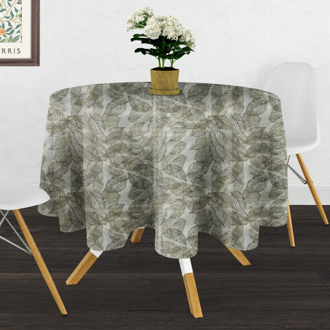 Mantel Bukara Peva Redondo 160 cm 1004 HOJAS VERDE
