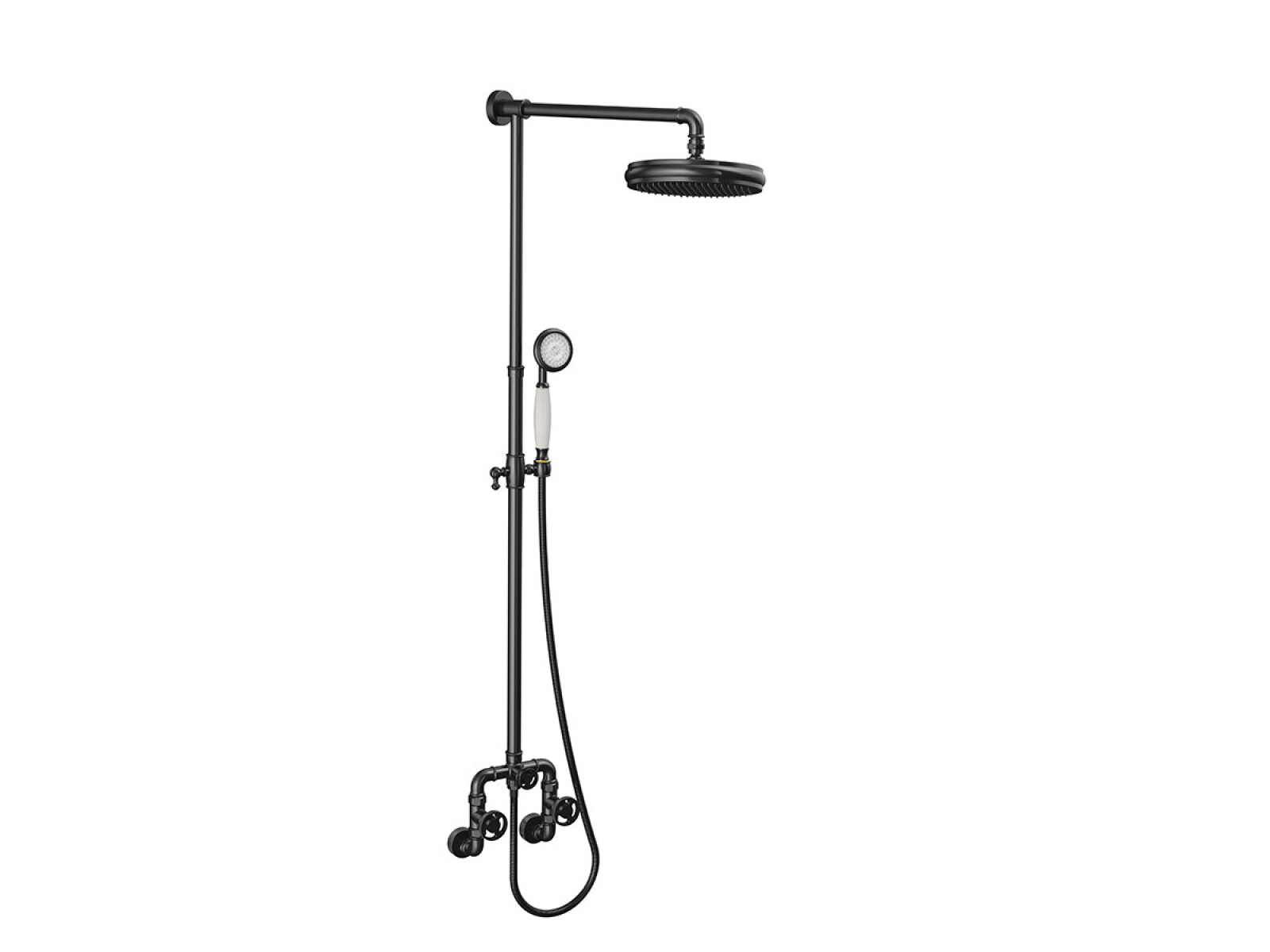 Griferia Ducha Exterior Industrial Negro Mate Aqualia 