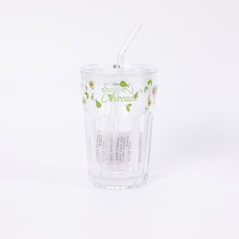 VASO DE VIDRIO OCTOGONAL COLECCIÓN PALTA CON SORBETE – 430 ML VASO DE VIDRIO OCTOGONAL COLECCIÓN PALTA CON SORBETE – 430 ML