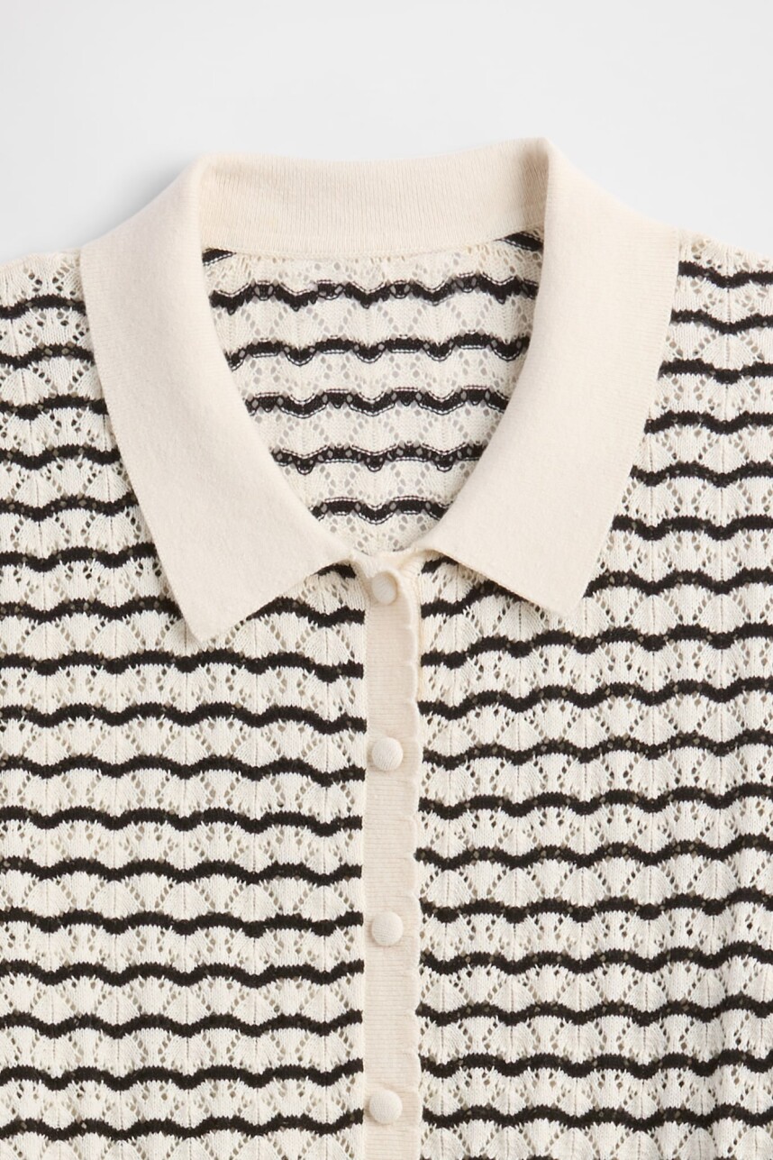 Saco Stitch Mujer White Black Stripe