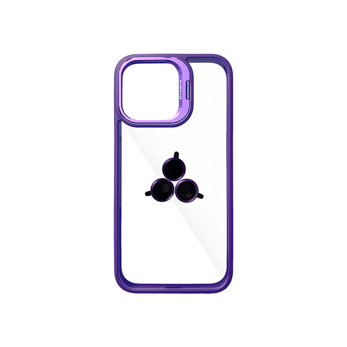 Case Transparente con Borde de Color y Protector de Lente Iphone 15 Pro Max Lilac