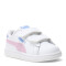 Championes Infantiles Puma Smash 3.0 Leather V Blanco - Rosa - Violeta Lavanda