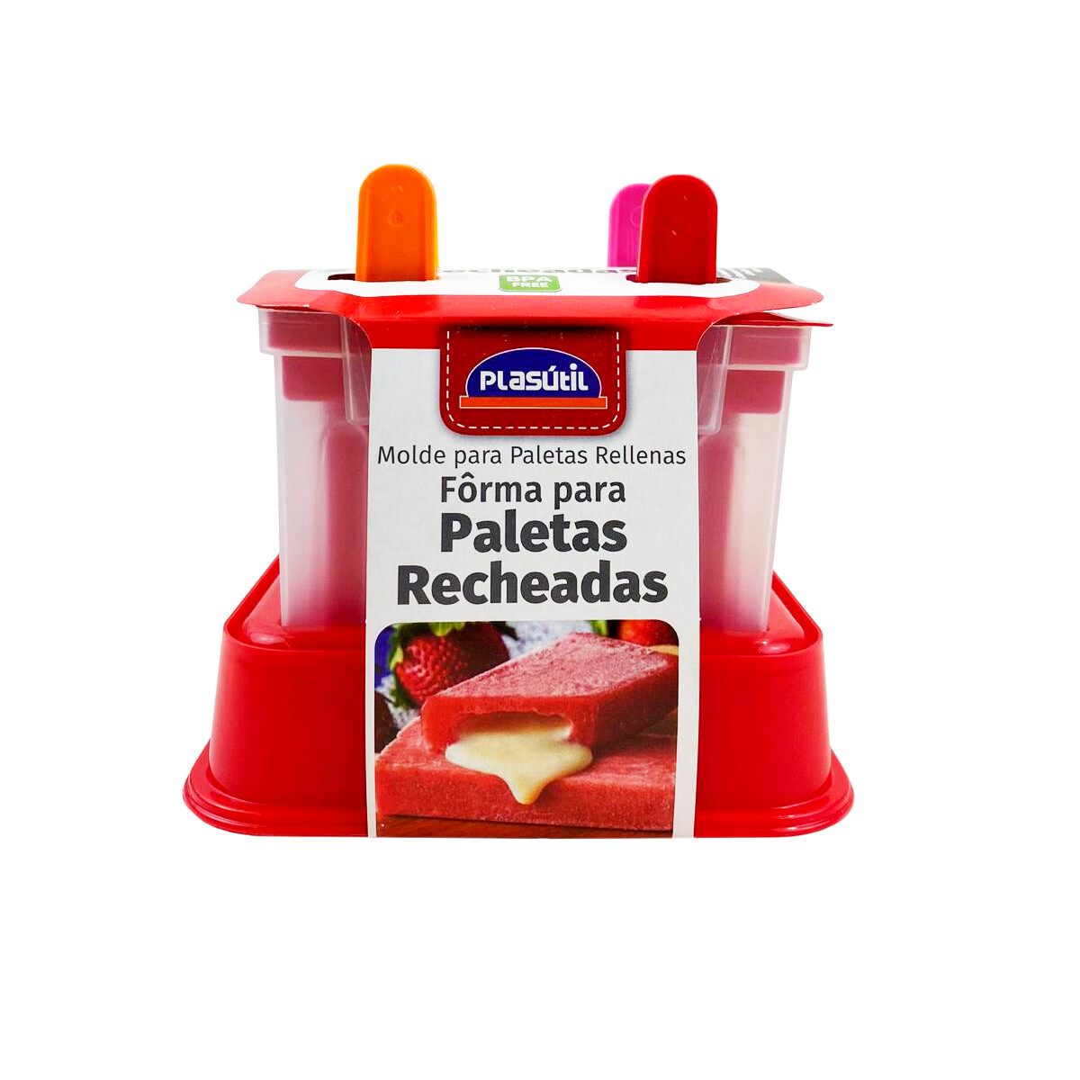 Molde para paletas rellenas 4 pzs - ROJO 