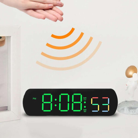 Reloj digital LED de escritorio Negro