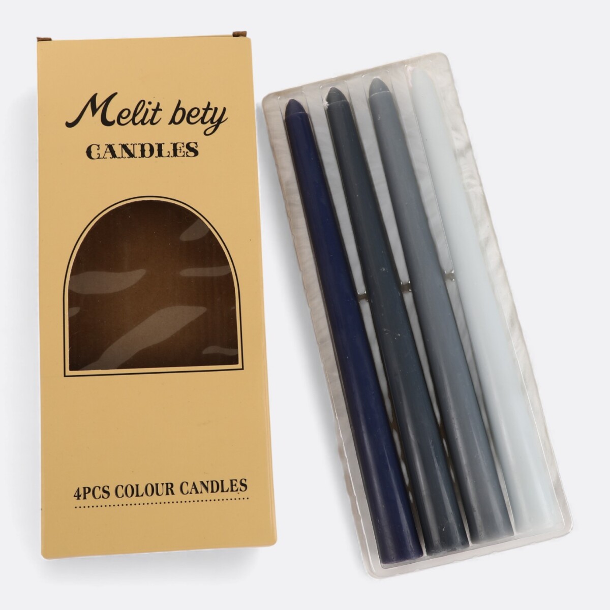 Pack De Velas Melit Bety 4 Unidades 25cm - Azul 