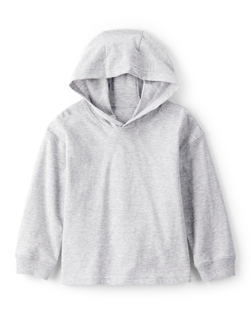 Remera de algodón, con capucha, gris 