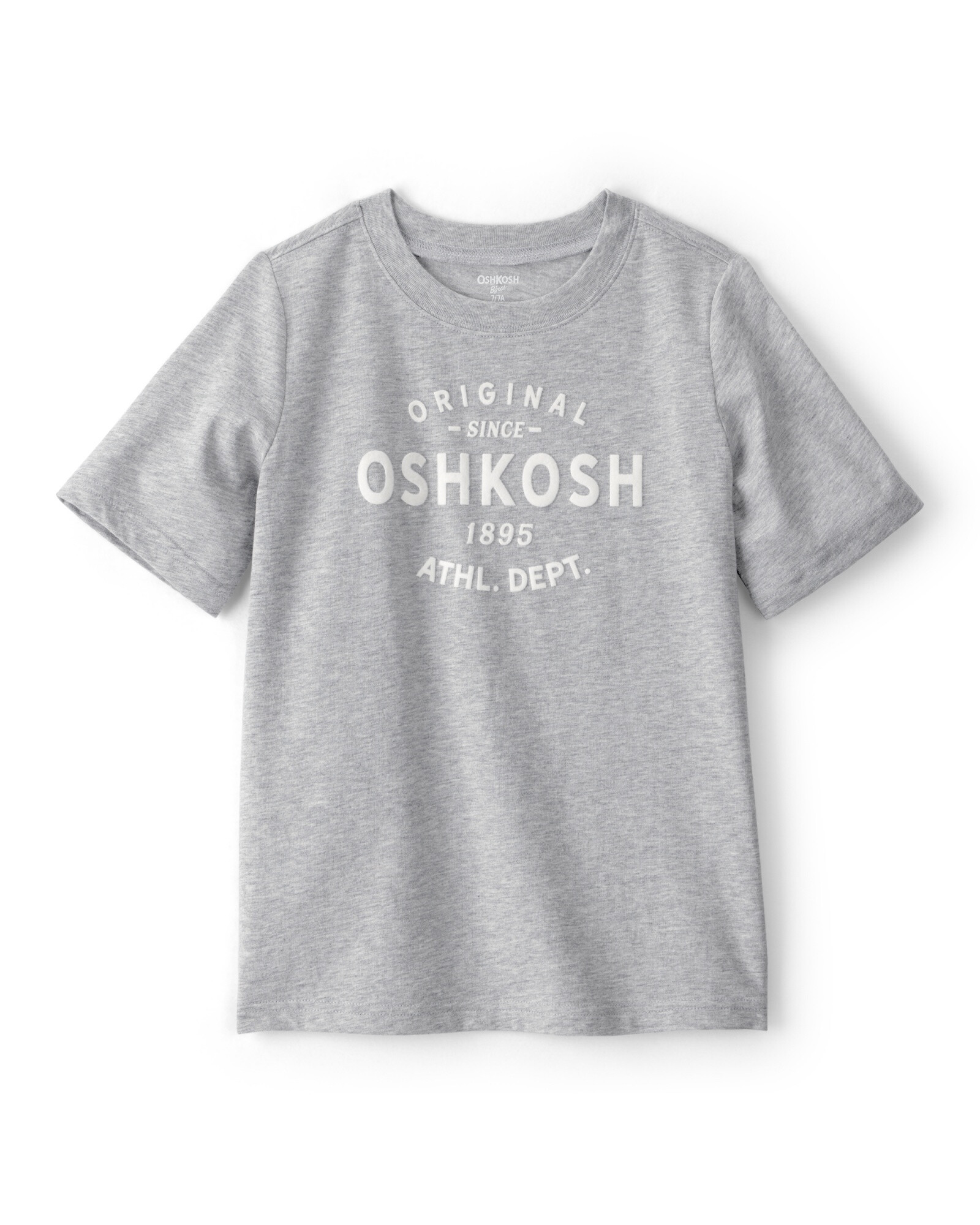 Remera de algodón, manga corta, gris con logo Sin color