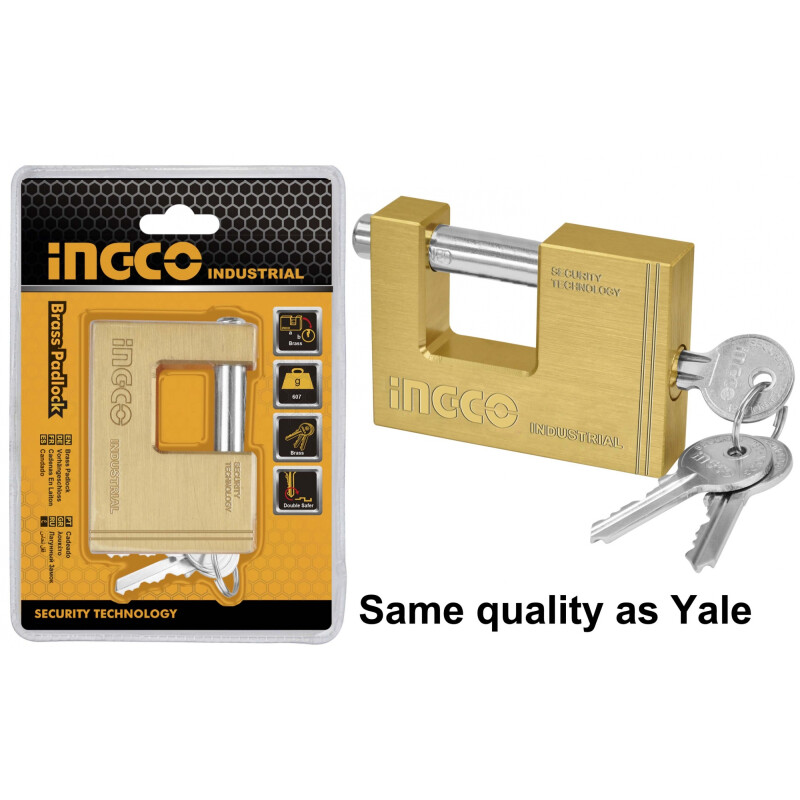 CANDADO ANTIPALANCA BRONCE 80MM INGCO 3 LLAVES DBBPL0802 CANDADO ANTIPALANCA BRONCE 80MM INGCO 3 LLAVES DBBPL0802