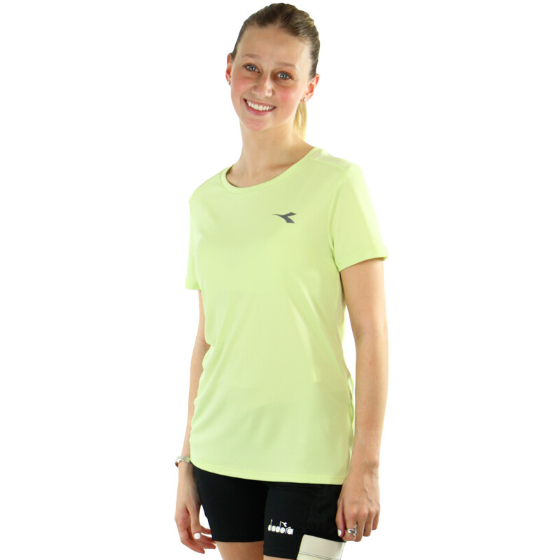 Diadora Remera L. Ss T-shirt Run Verde Limon