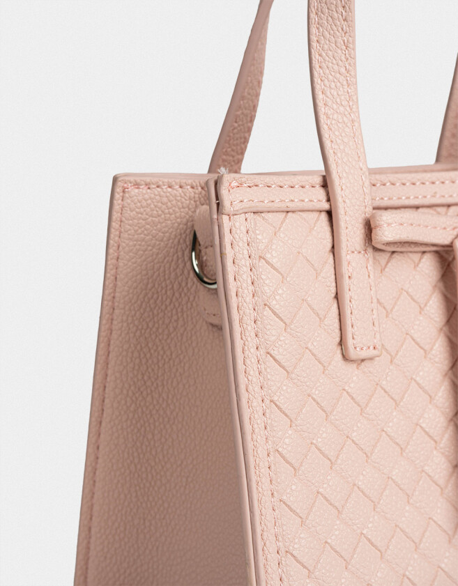 City Tendencia Cartera Mini City Trenzada - Rosa Viejo