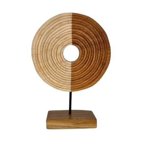 ADORNO DECORATIVO BON MADERA NATURAL-BEIGE NATURAL/BLANCO