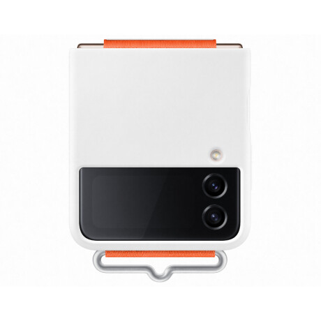 Silicone Cover con correa para Galaxy Z Flip4 White