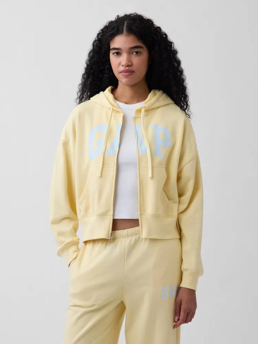 Canguro Con Cierre Logo Gap Mujer - Maize 