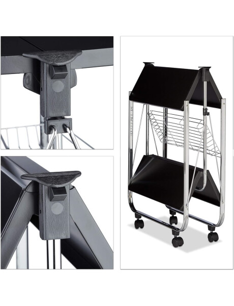 CARRITO PLEGABLE 3NIVELES 40x63x70CM NEGRO Y METAL CARRITO PLEGABLE 3NIVELES 40x63x70CM NEGRO Y METAL