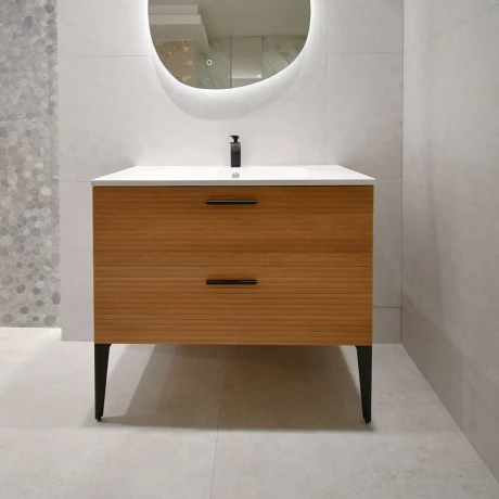 MUEBLE ALTEA MADERA con BACHA Y PATAS 90x50x82cm GAMAS DE MADERA