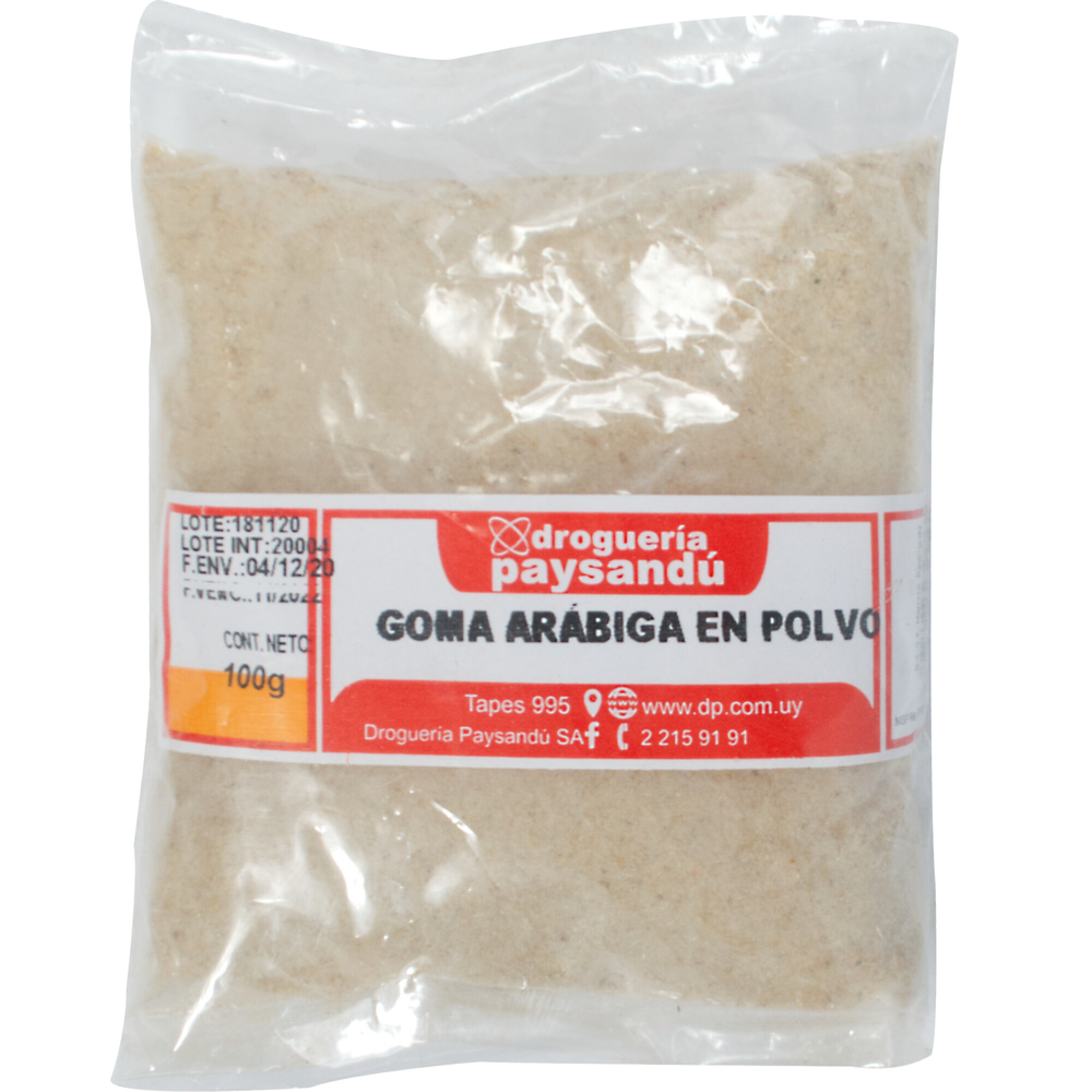 Goma Arabiga en Polvo - 100 g — Droguería Paysandú