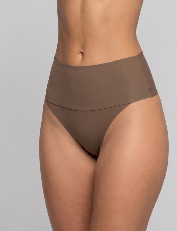Pack De 3 Thongs Moldeadoras De Cintura Alta TOSTADO