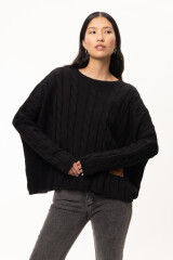 Sweater Oceano Crop Negro