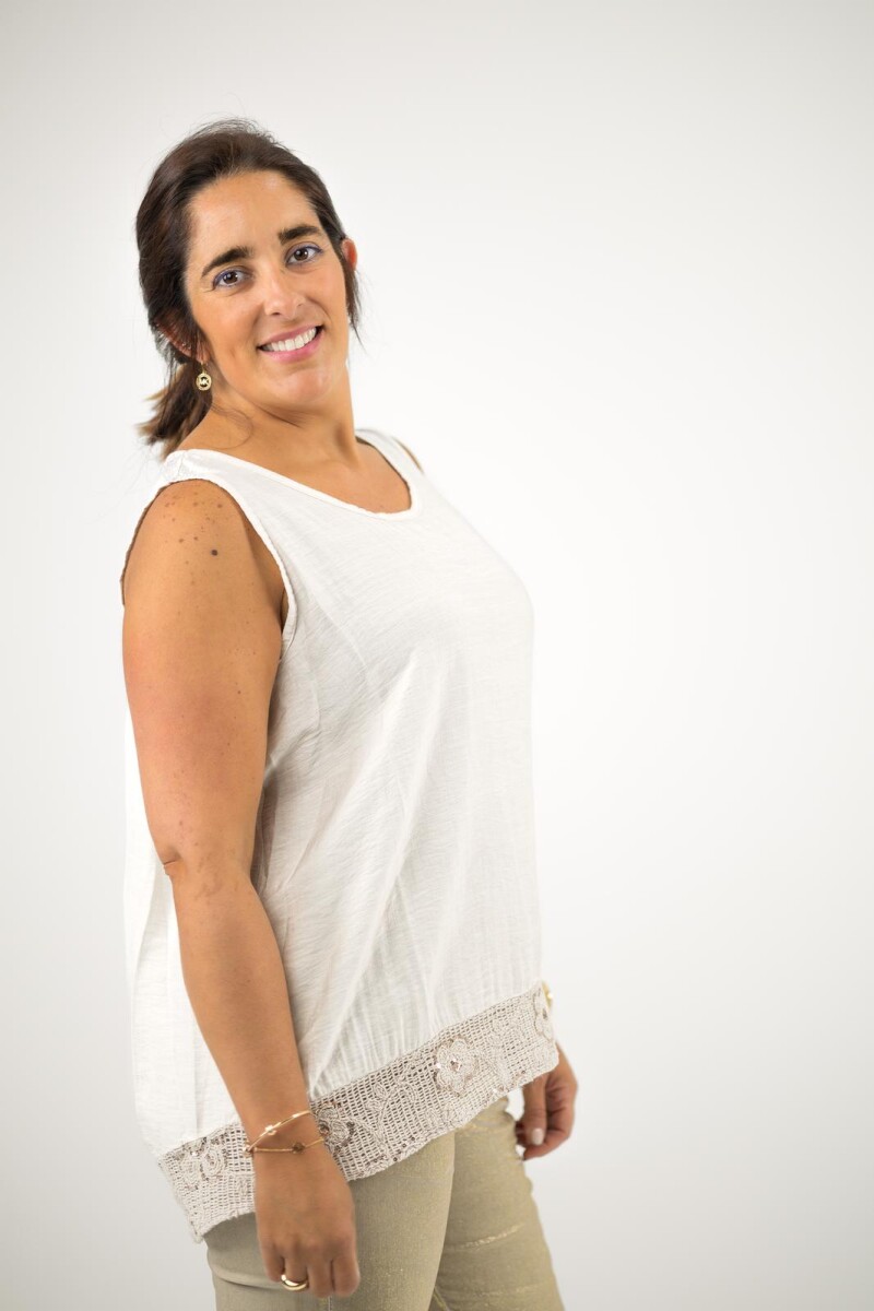 Musculosa con guarda abajo - Beige 