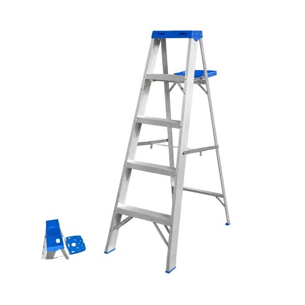 ESCALERA PINTOR 5 ESC 150KG CON BANDEJA ALUMINIO WADFOW Escalera Pintor 5 Esc 150kg Con Bandeja Aluminio Wadfow